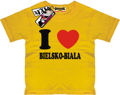I love Bielsko-Biała - dziecięca koszulka z nadrukiem, kod: SZDZ00214K