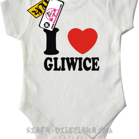 I love Gliwice - body dziecięce - biały