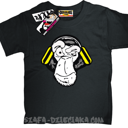 Music Monkey - koszulka dziecięca - czarny
