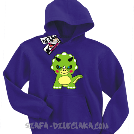 Zezłoszczony Triceratoperek - zabawna bluza dziecięca - fioletowy
