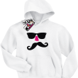 Wąsacz Wayfarer z nosem świetna dziecięca bluza - biały