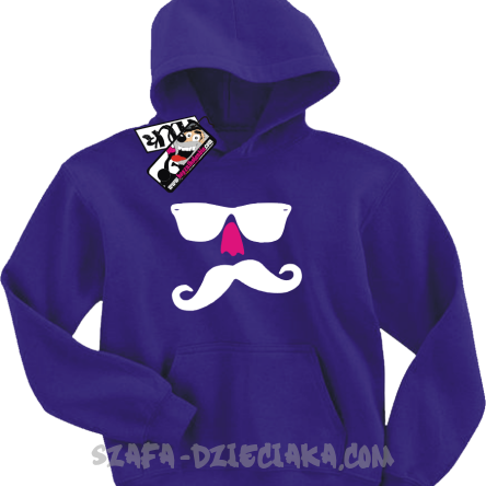 Wąsacz Wayfarer z nosem świetna dziecięca bluza - fioletowy