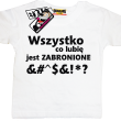 Wszystko co lubię jest zabronione tshirt dziecięcy z nadrukiem - white