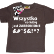 Wszystko co lubię jest zabronione tshirt dziecięcy z nadrukiem - brown