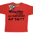 Wszystko co lubię jest zabronione tshirt dziecięcy z nadrukiem - red