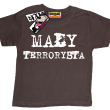 Mały terrorysta zabawna koszulka dla syna - brązowa