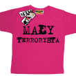 Mały terrorysta zabawna koszulka dla syna - różowa