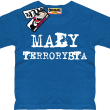 Mały terrorysta zabawna koszulka dla syna - niebieska