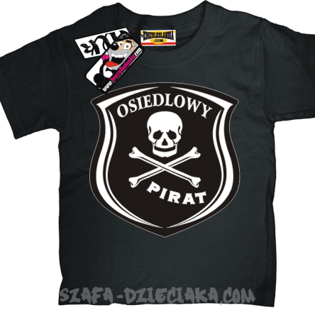 Osiedlowy pirat zabawna koszulka - black