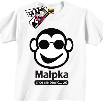 Małpka chce się bawic - zabawna koszulka dla dziecka, kod: SZDZ00065K